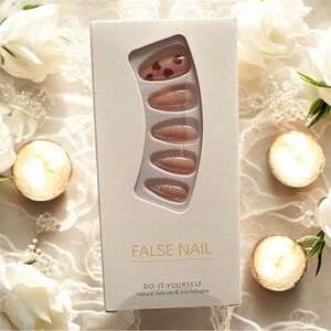 Red and Cream Press-On Nails for Effortless Glam